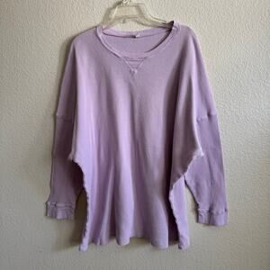 Free People Intimately Oversized Waffle 100% Cotton Thermal Purple Lilac Size M